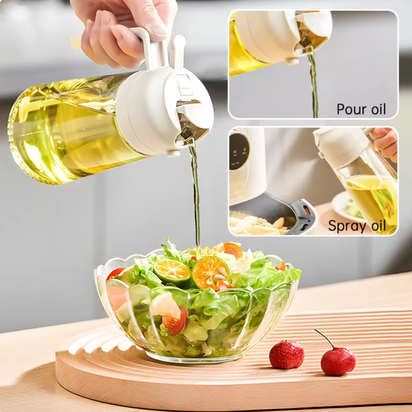 Flip & Mist 2 in 1 Glass Oil Dispenser - Spray and Drizzle