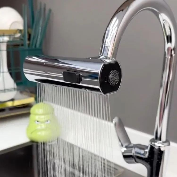 360° Waterfall Swivel Faucet with Splash proof Spray