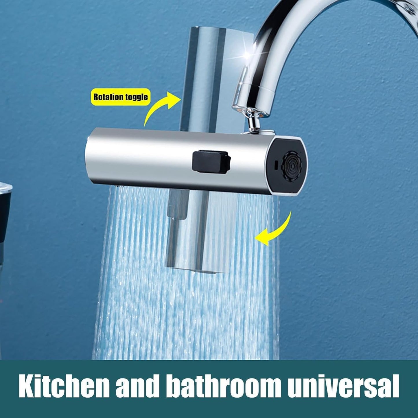 360° Waterfall Swivel Faucet with Splash proof Spray