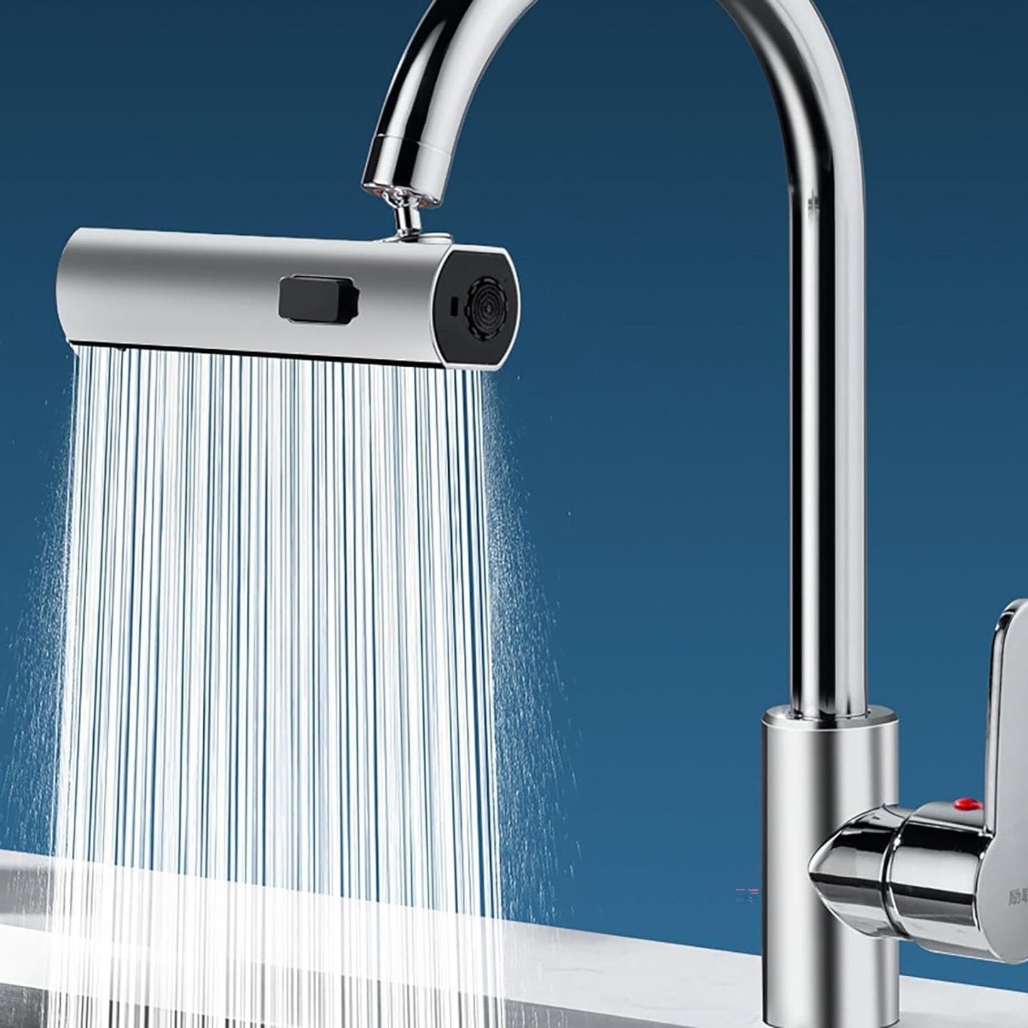 360° Waterfall Swivel Faucet with Splash proof Spray